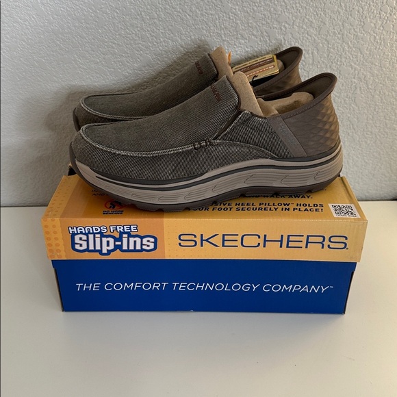 Skechers Men\'s Remaxed Fenick Brown Slip in Shoes Sneakers (204839/BRN) Size 8.5 main image 6